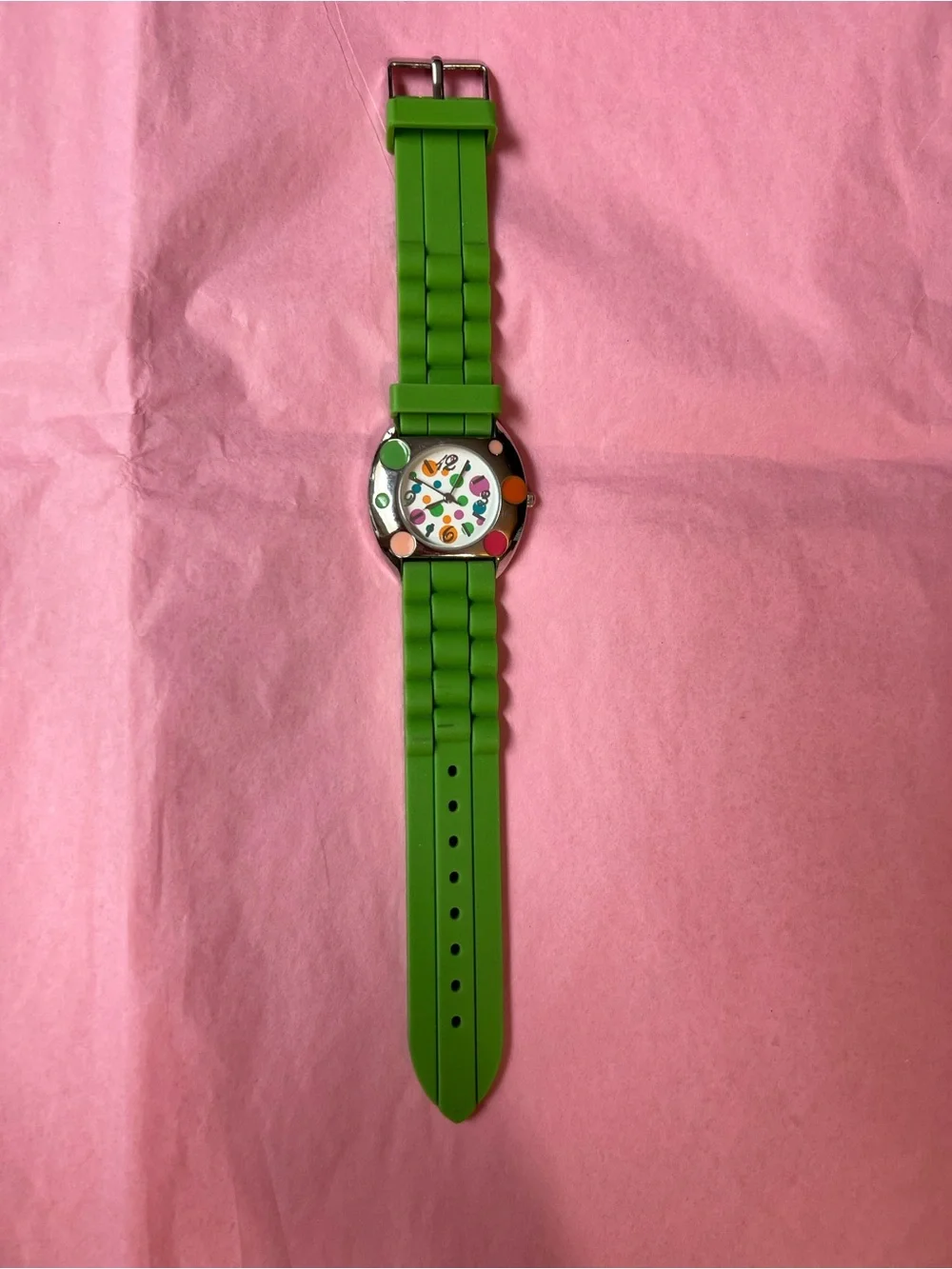 Green Silicone Polka Dot Women's Fashion Watch